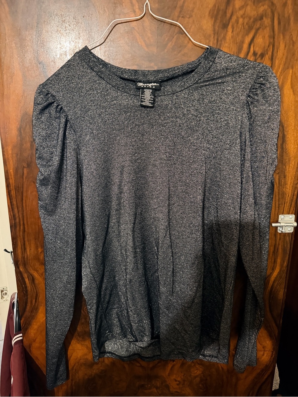 Worthington Metallic Charcoal Long-Sleeve Blouse